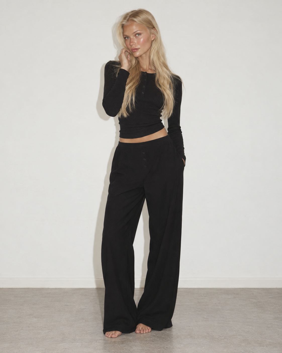 Chic and Cosy Pointelle Pyjama Set