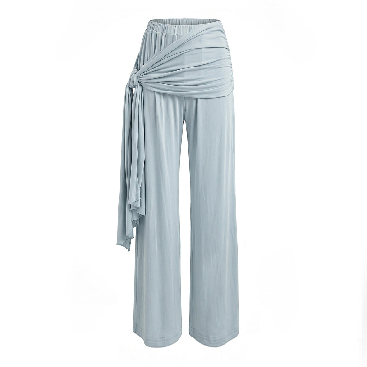 Scarf Detail Cotton Jersey Trousers