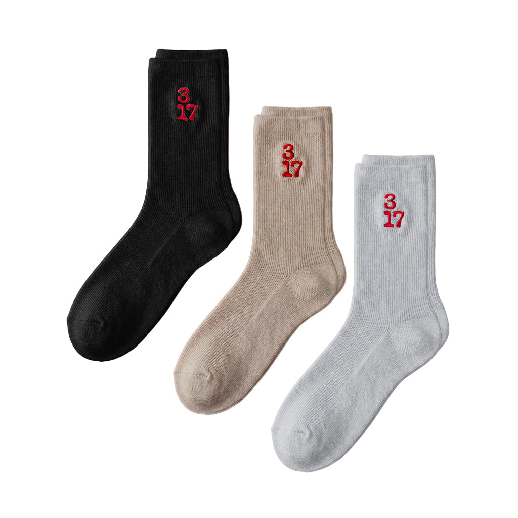 317 Wool blend three pack socks